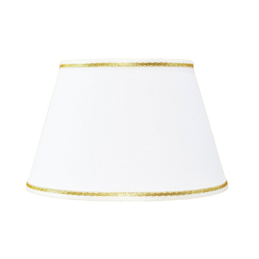 Paralume Plissettato In Tessuto Pongè Avorio - Made In Italy Con Passamaneria Oro, Diametro 30cm E27 - Foto 5