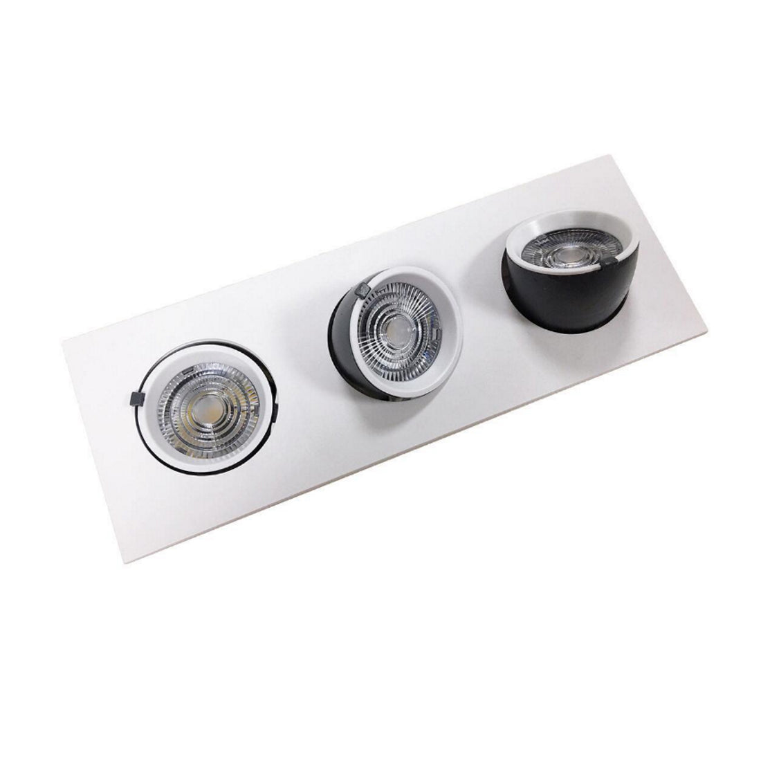 Set 2 Portalampade Da Incasso Orientabili Con Molla - Foro 75mm, Bianco, Compatibili GU10 E MR16