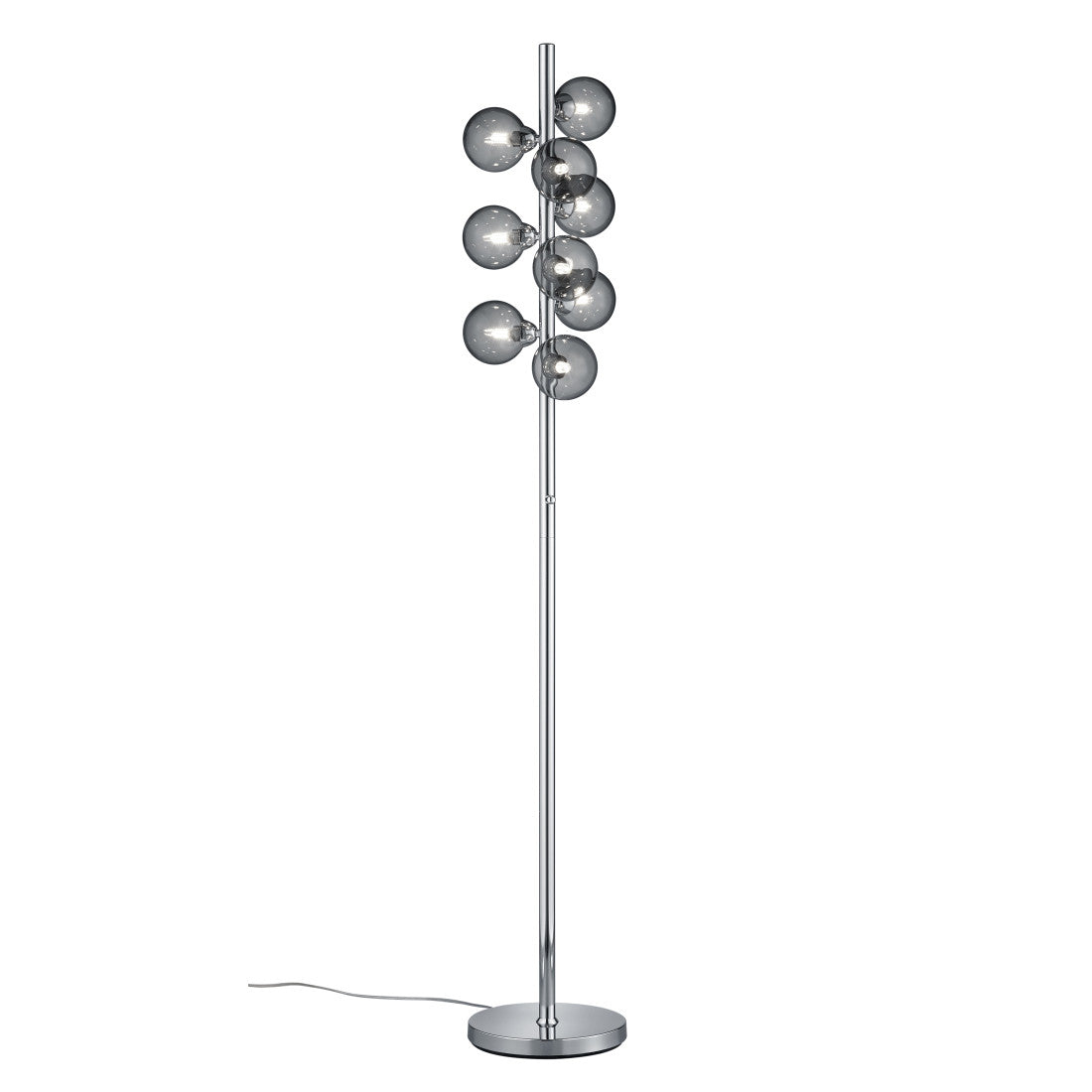 ARCHIE PIANTANA MODERNA 4x9W LED LAMPADA DA TERRA IN ACCIAIO ALLUMINIO  CROMO - Beautiful