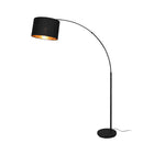 Piantana Bolivia R40081080 design moderno in metallo nero e paralume nero-oro