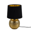 Abat-jour moderna Sophia dorata con paralume nero e interno oro elegante