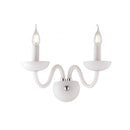 Applique classica Alfiere a 2 luci in vetro soffiato bianco con dettagli in metallo cromo