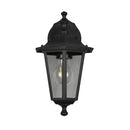 lanterna da giardino discendente in alluminio nero con vetro trasparente