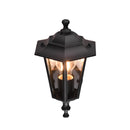 lanterna da giardino ascendente in alluminio nero con vetro trasparente