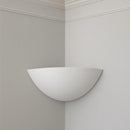 Applique da interno classica per fissaggio ad angolo realizzata in gesso bianco
