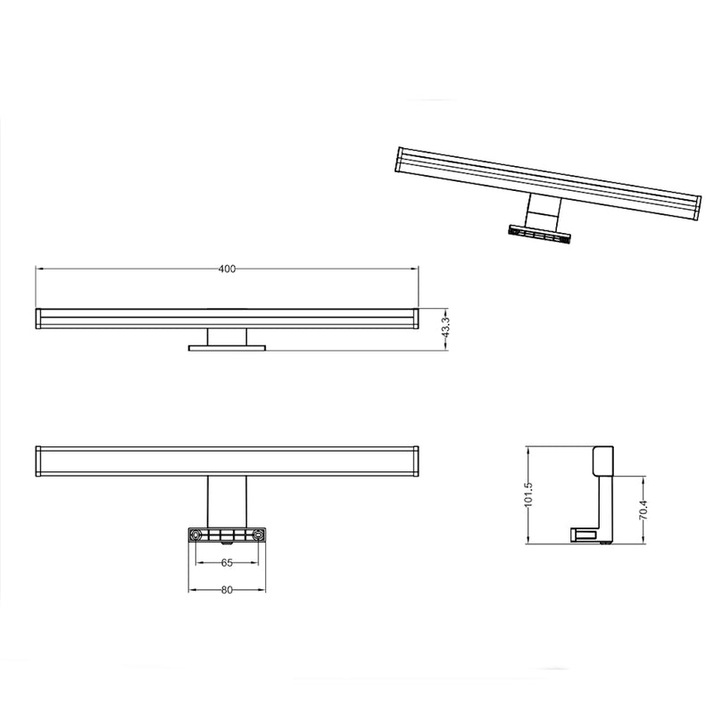 Lampada per specchio da bagno LED 7,5W luce calda 3000K

