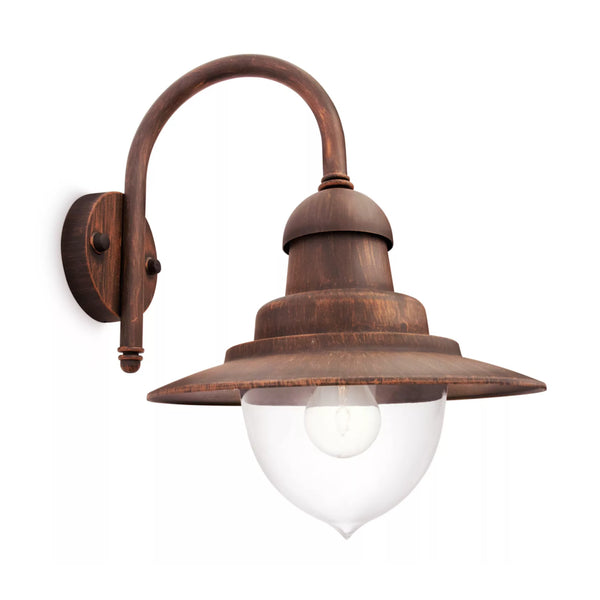 Lampada da parete per esterno con finitura bronzo anticato e attacco E27