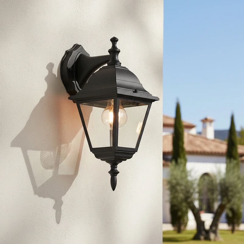 Lanterna da parete nera 33 cm E27 per ingressi e terrazzi Livenza