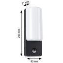 applique da esterno bonnie con sensore in alluminio antracite led ip44 3000k