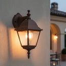 Lampada da esterno livenza ruggine IP44 E27 lanterna quadrata classica verso il basso