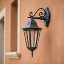 applique da esterno heritage lanterna discendente nero antichizzato e27 ip44