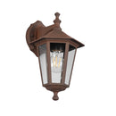 Applique da esterno ruggine IP44 E27 lanterna esagonale classica discendente