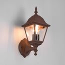 Applique da esterno ruggine IP44 E27 lanterna quadrata classica ascendente