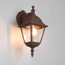 Applique da esterno livenza ruggine IP44 E27 lanterna quadrata classica discendente