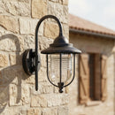 Lampada da esterno applique stile lampara marina antica in alluminio ruggine con vetro trasparente IP44