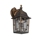 applique rustica classica nero oro con vetri trasparenti discendente