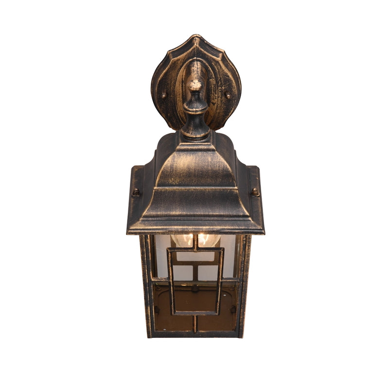 lampada esterno IP44 E27 nero oro lanterna discendente