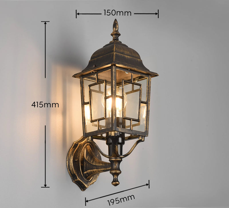 Qazqa Capital Lanterna Da Giardino Classica 122 Cm - Finitura Oro Antico, IP44 Resistente Agli Spruzzi, Portalampada E27 (max 15W), Senza Lampadina