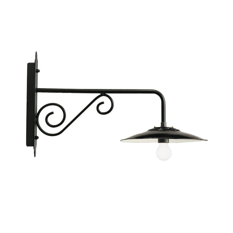 applique da parete rustica tradizionale con piatto da 30 cm attacco e27