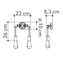 dimensioni lampada da parete amarcord a 2 luci