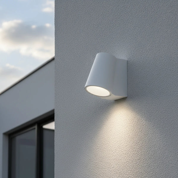 applique led da esterno sintesi in metallo bianco 6w 4000k ip44
