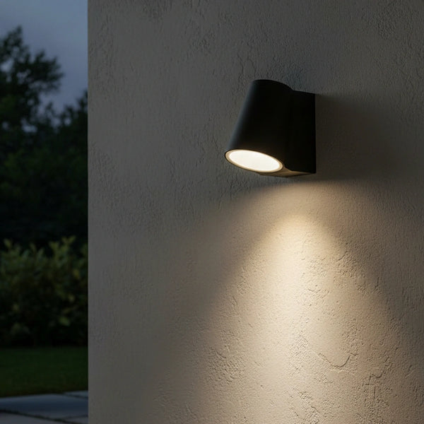 applique led da esterno sintesi in metallo nero 6w 4000k ip44