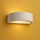 applique in gesso con vetro satinato per luce bidirezionale elegante