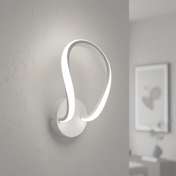 applique led moderna forever bianca 8w altezza 17 cm design curvo
