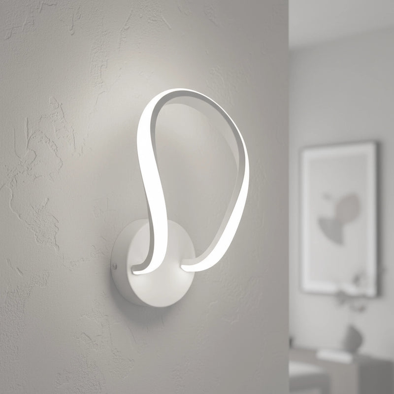 applique led moderna forever bianca 8w altezza 17 cm design curvo