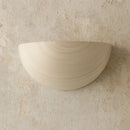 applique in gesso effetto legno sbiancato con luce indiretta per ambienti shabby chic