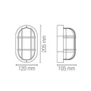 lampada ovale in plastica e vetro disponibile bianca o nera turtle intec light