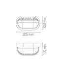 applique da esterno ovale con palpebra in plastica e vetro ip54 