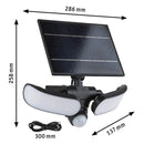 Lampada da parete solare sonlig antracite in plastica con batteria sostituibile e protezione ip65