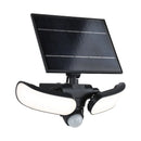 faro solare led da parete con sensore ir 2 x 9w 2 x 1100 lumen ricarica usb c e solare