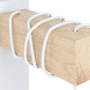 applique in legno naturale e metallo bianco dal design scandinavo vintage industriale.