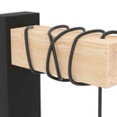 applique in legno chiaro con struttura e gabbia nera dal design vintage industriale
