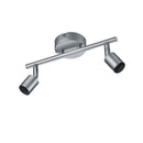 Barra con 2 faretti orientabili Paris in metallo grigio titanio per illuminazione mirata da parete o soffitto