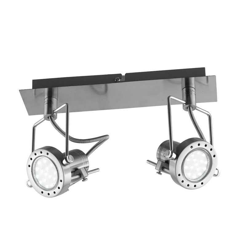 barra 2 faretti technical con lampadine led gu10 5w 2700k incluse