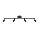 Barra Matrix nero opaco con 4 faretti orientabili in metallo per luce direzionabile da soffitto