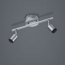 Barra con 2 faretti GU10 grigio titanio IP20 per chi cerca una soluzione compatta moderna e direzionabile da interno