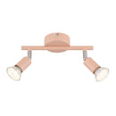 Barra faretto Matrix rosa pesca satinato a 2 luci in metallo con design lineare per ambienti interni moderni