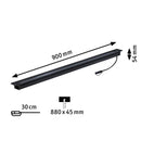 lampada allungata antracite in alluminio pressofuso con protezione IP67 per installazione esterna