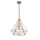 lampadario cage rame per tavolo da pranzo in cucina stile industriale