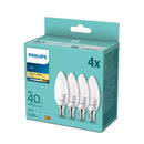 confezione 4 lampadine led e14 philips 5w 2700k candela 470 lumen