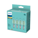 Confezione 4 lampadine LED Philips E14 oliva 4,3W 470 lumen 2700K