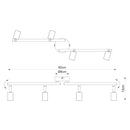 Dimensioni barra a 4 faretti della serie Matrix di Globo Lighting