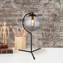 Lampada da appoggio Porry con sfera in vetro trasparente grigio fumo 50 cm