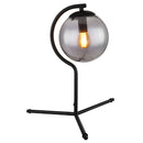 Lampada da tavolo Porry altezza 35 cm con sfera vetro fumè