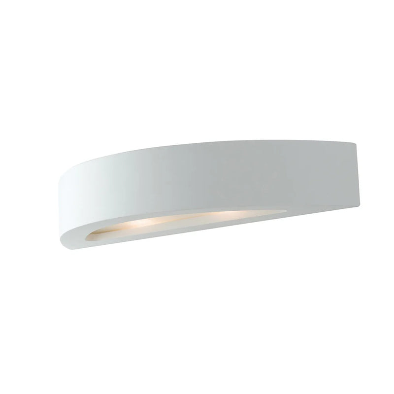 Cortina applique gesso semicerchio E14 con vetro satinato superiore e inferiore