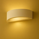 lampada da parete moderna in gesso verniciabile con attacco E14 e forma curva
